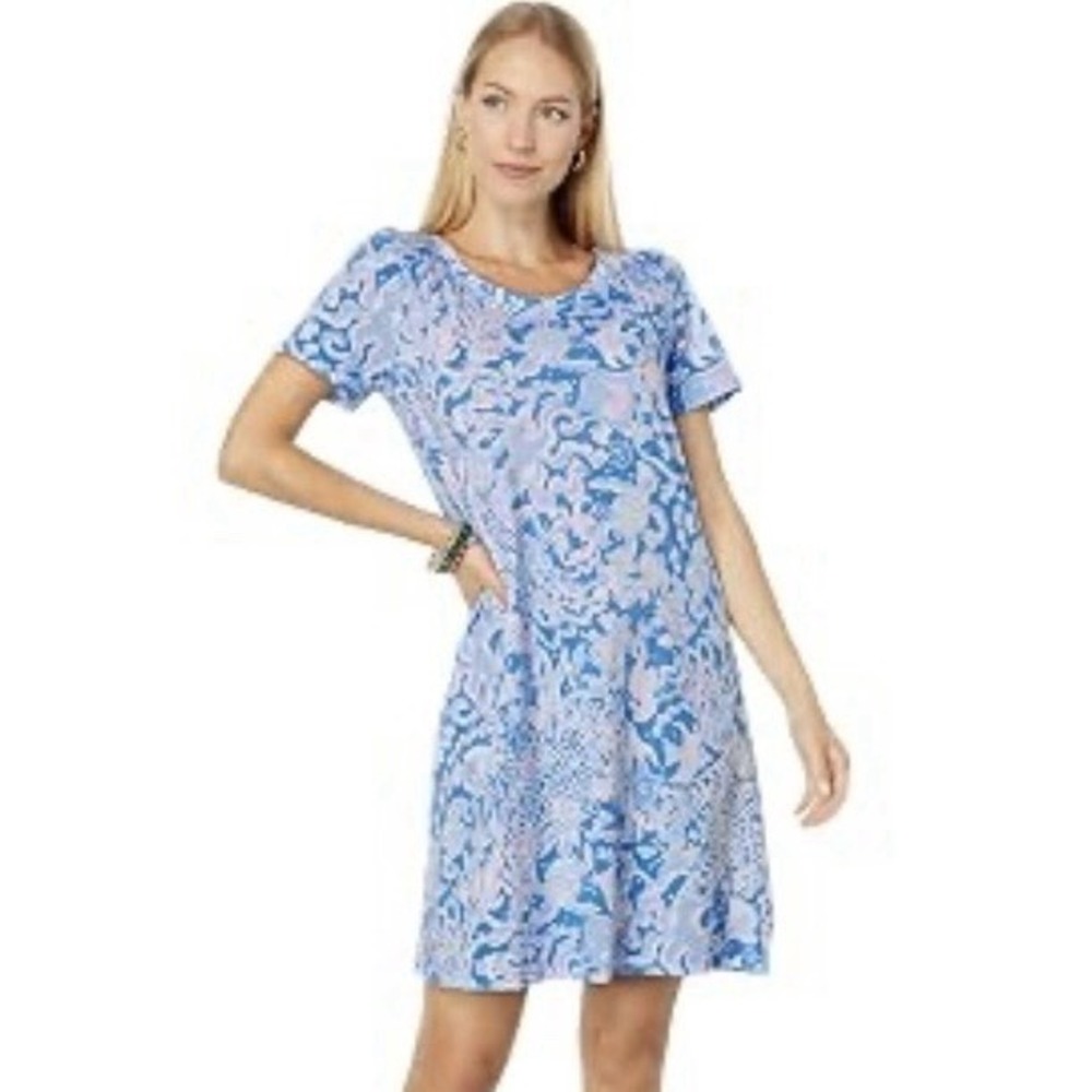 Lilly Pulitzer Cody Short Sleeve Dress ~ Boca Blue Sea What I Sea ~ Sz MD Resort
